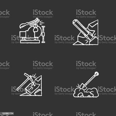 공사장 도구 아이콘 건설 산업에 대한 스톡 벡터 아트 및 기타 이미지 건설 산업 곡괭이 광업 Istock