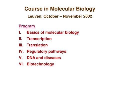 Ppt Course In Molecular Biology Powerpoint Presentation Free