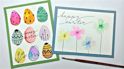 2 Watercolor Easter Cards Tutorial Part 2 Easy Watercolor Painting