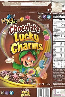 1st year of manufacture 2005 Chocolate Lucky Charms Cereal Box no ...