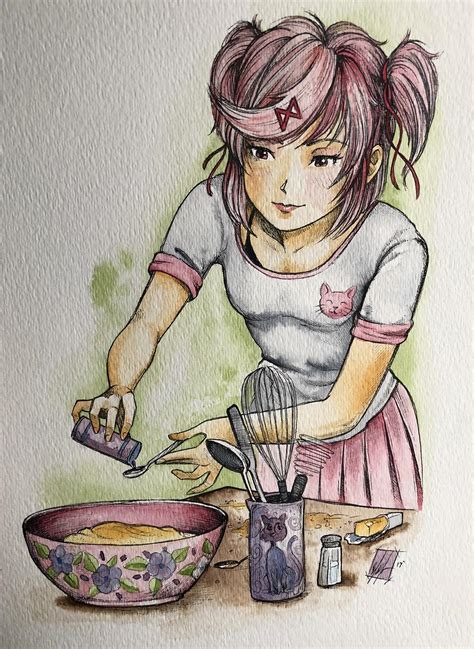 Natsuki making cupcakes. : r/DDLC