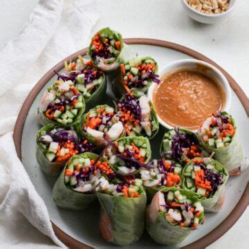 Fresh Spring Rolls (With Rice Paper) - A Nourishing Plate