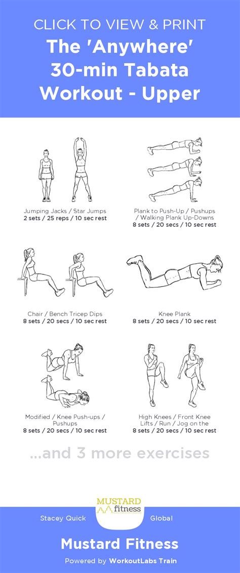 The Anywhere 30 Min Tabata Workout Upper Free Illustrated Workout