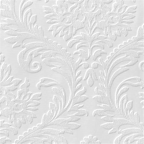 Anaglypta Luxury High Traditional White Damask Blown Wallpaper Diy At Bandq