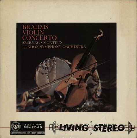 Henryk Szeryng Brahms Violin Concerto In D Op Uk Vinyl Lp Album