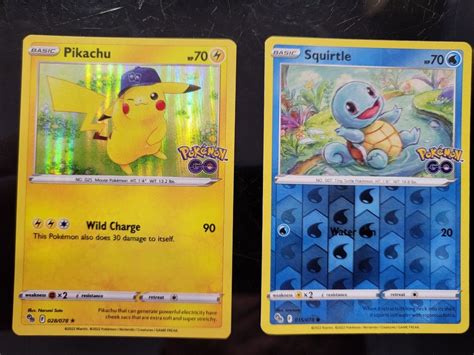 Pokemon Go Pikachu Holo Rare Squirtle Reverse Holo