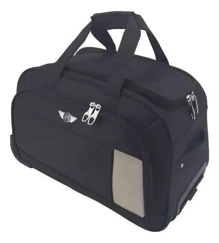 Bolsa Viaje Santino Sls M De Poli Ster Negra Con Correa De Hombro Azul