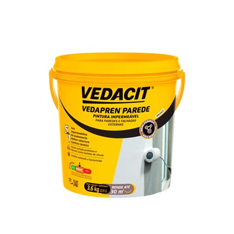 VEDAPREN PAREDE 3 6KG BRANCO VEDACIT Tinta Impermeabilizante Vedapren