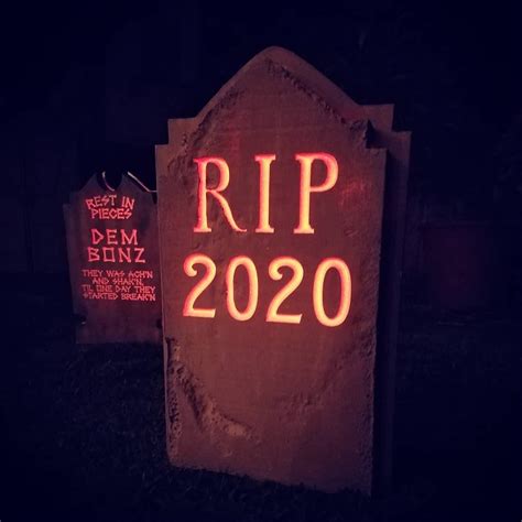 Rip 2020 Custom Gravestone Tombstone Led Illuminated With 20 Etsy Funny Halloween