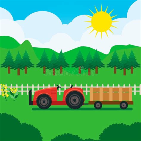 Illustration of Hayride Cartoon Flat Vector Design Stock Vector ...