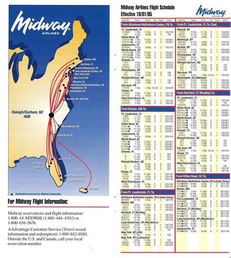 Midway Airlines Ii Timetables And Route Maps The Airchive