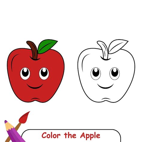 Premium Vector | Coloring book for kids, Apple Vector Graphics