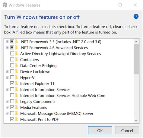 How To Fix Blank Turn Windows Features On Or Off Dialog