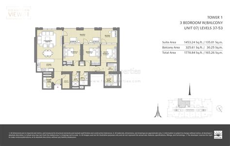 Floor Plans Downtown Views Downtown Dubai By Emaar