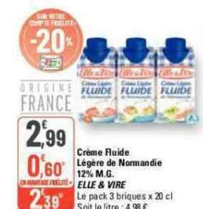 Promo Crème Fluide Légère De Normandie Elle vire chez Colruyt