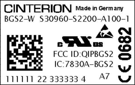 Bgs2 Gsm 85090018001900 Gprs Module Label Diagram 01 Label And