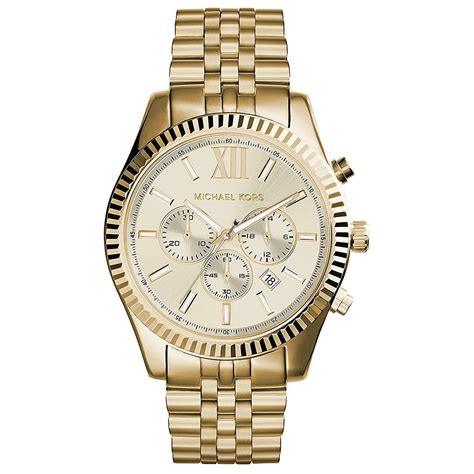 Michael Kors Mens Lexington Gold Tone Chronograph Watch MK8281 EX