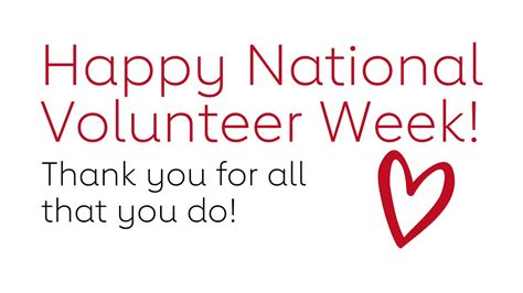 Happy National Volunteer Week Youtube