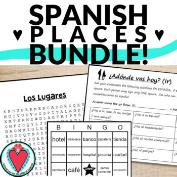 Spanish Places In The City Or Town Activities Games Worksheets Lugares