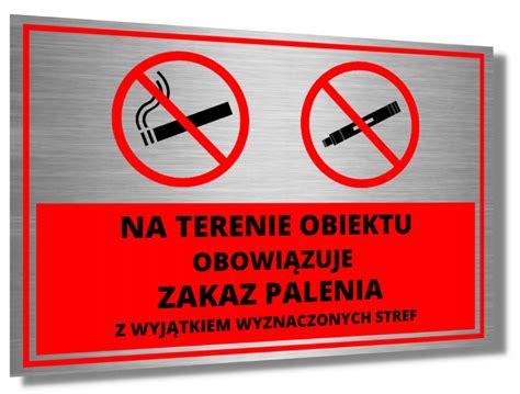 Tabliczka Zakaz Palenia Aluminiowa Uv Nie Pali Tablica Informacyjna