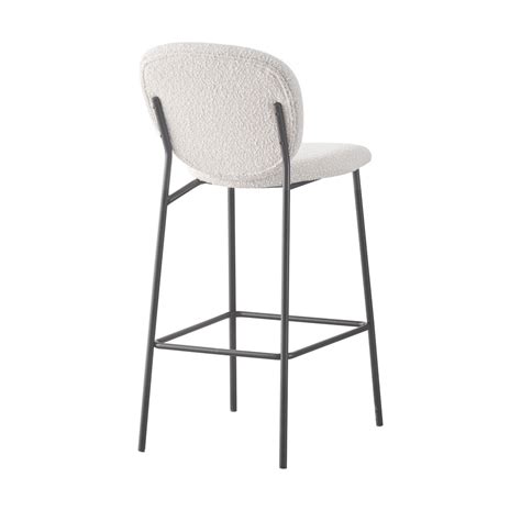 Lot de 2 tabourets de bar en tissu bouclette et métal 75cm Drawer