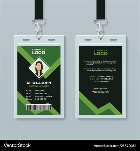 Creative Office Id Card Template Royalty Free Vector Image