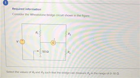 Solved Required Informationconsider The Wheatstone Bridge Chegg