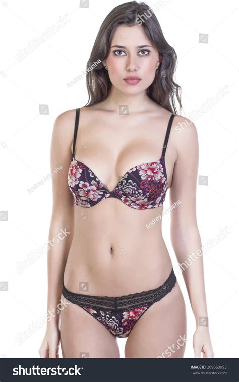 Sexy Brunette Woman Posing Lingerie On Stock Photo Shutterstock