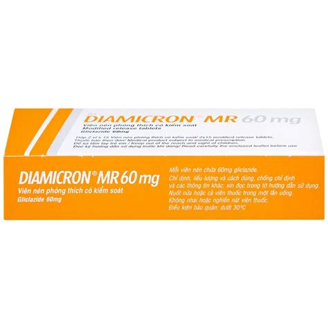 Thuốc Diamicron MR 60mg điều trị tiểu đường tuýp 2 2 vỉ x 15 viên