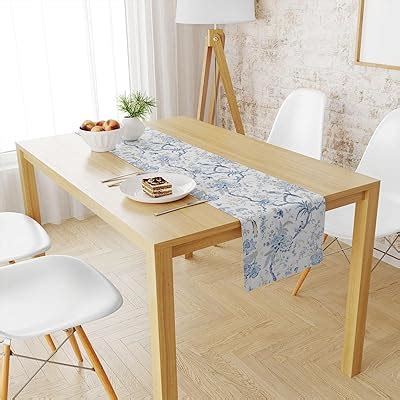 Marble Table Runner Cotton Linen Long Inche White Gray Gold Dresser