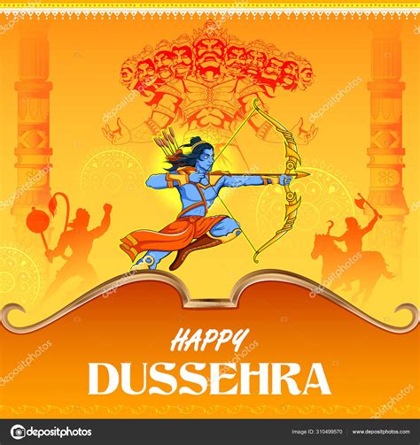 Lord Rama and Ravana in Dussehra Navratri festival of India poster Stock Vector by ©vectomart ...