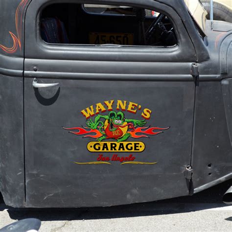 Personalized Hot Rod Rat Fink Fire Speed Shop Vinyl Stickers Dingmun