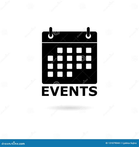 Black Events Logo Calendar Icon Stock Illustration Illustration Of