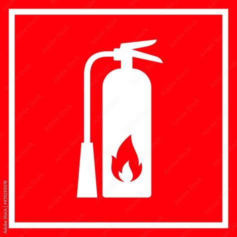 Fire Safety Sign Fire Extinguisher Raster Red Symbol Isolated Sticker