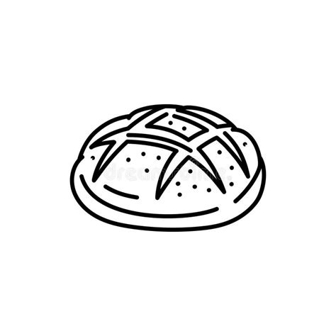 Icono De La Línea Negra Del Pan Panadería Ilustración Del Vector