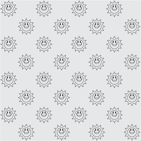 Premium Vector Cute Smiling Sun Character Vector Seamless Pattern