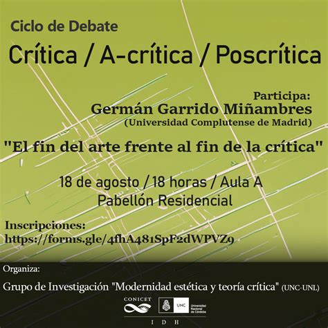 “el Fin Del Arte Frente Al Fin De La Crítica” En El Ciclo De Debate