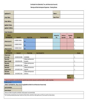 Fillable Online Contribution Form Watershed Tree And Infrastructure