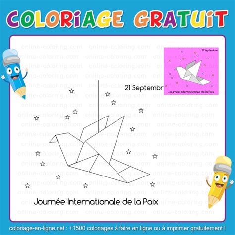 Coloriage 21 septembre la journée de la Paix Coloriage à imprimer