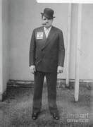 Babe Ruth Wearing Derby By Bettmann