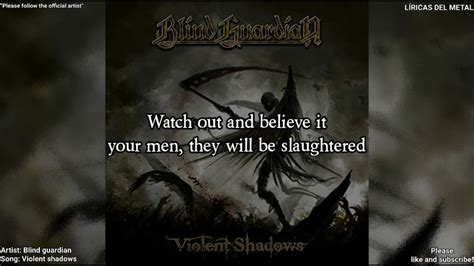 Blind Guardian Violent Shadows Lyrics On Screen Youtube