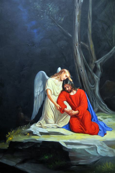 Angel Comforting Jesus Painting at PaintingValley.com | Explore ...