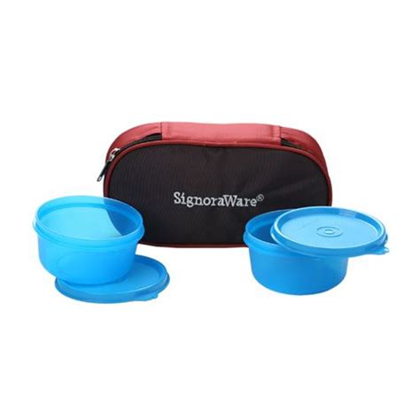 Buy Signoraware Mid Day Lunch Box With Bag Blue 540 Online At Best Price Of Rs 390 Bigbasket