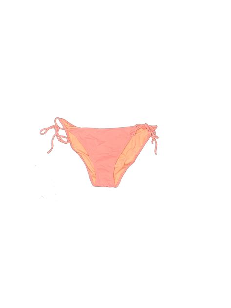 Victoria S Secret Solid Pink Orange Swimsuit Bottoms Size M Off