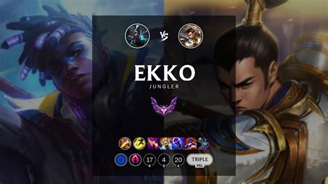 Ekko Jungle Vs Xin Zhao Euw Master Patch 12 17 Youtube