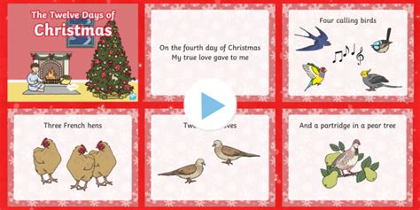 12 Days Of Christmas Song Lyrics With Pictures PowerPoint