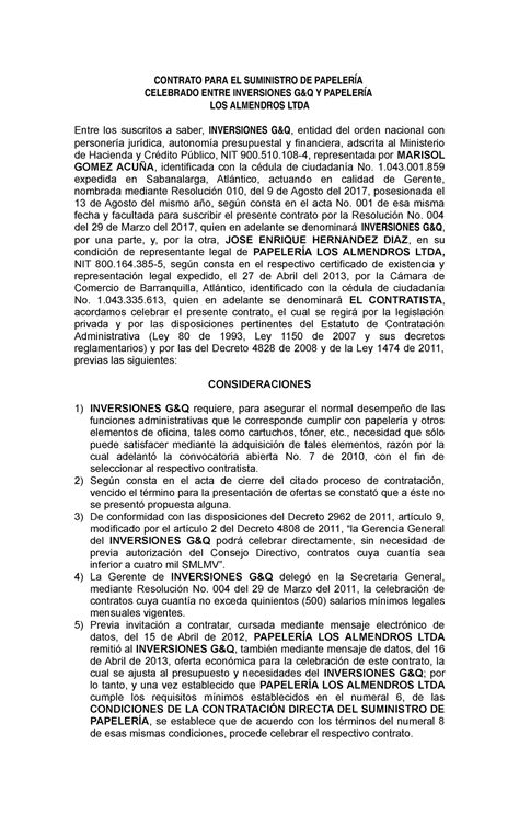 Introducir 105 Imagen Modelo Contrato De Suministro De Papeleria