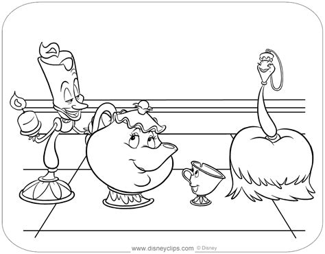 Beauty And The Beast Lumiere Coloring Pages And Cloggsworth Coloring Pages