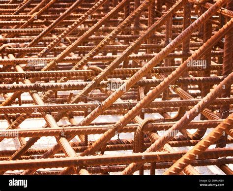 Metal Reinforcement Frame Of A Monolithic Reinforced Concrete Retaining