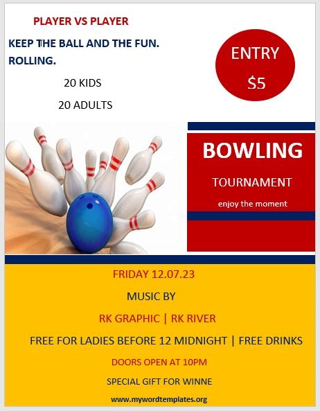 10 Free Awesome Bowling Flyer Templates My Word Templates